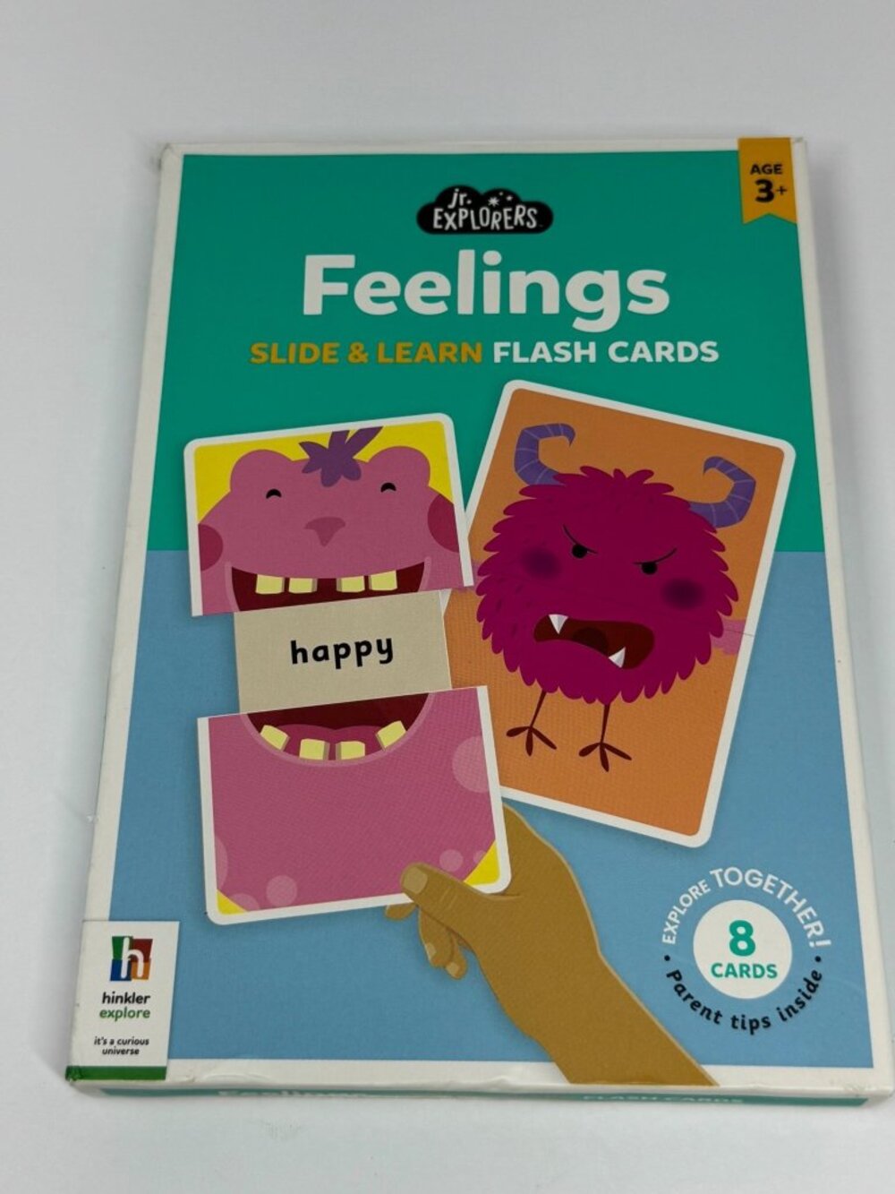 Feelings Slide & Learn Flash Cards For Ages 3+ With 8 Cards By Hinkler Junior Ex